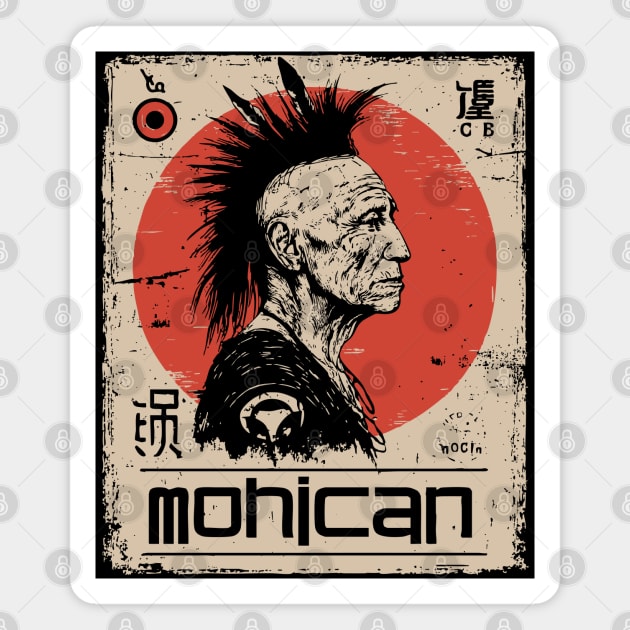 Mohican Warrior Vintage Poster - Native American Heritage Art Magnet by TuncGK